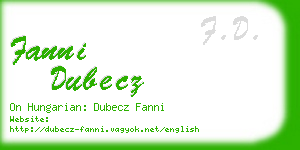 fanni dubecz business card